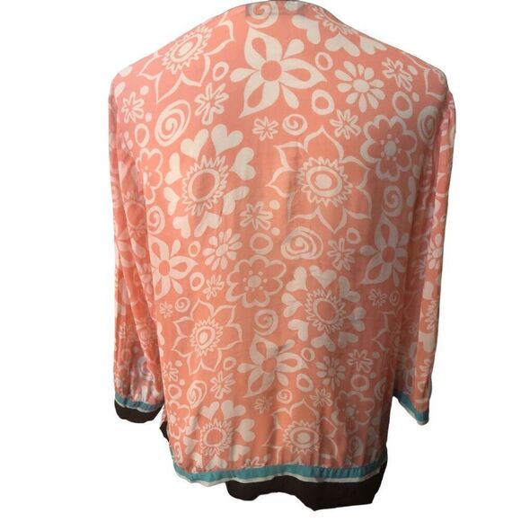Vintage Bob Mackie 100 percent silk wearable art button down blouse. Size L - Picture 8 of 13